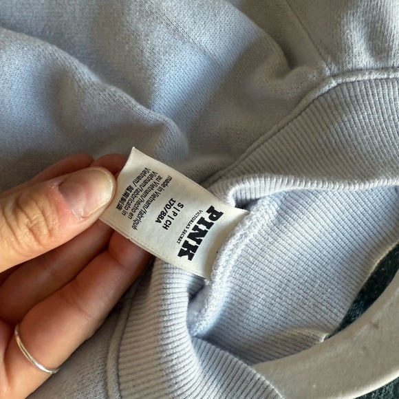 PINK Victoria's Secret Women’s IVY Blue FLEECE MOCK-NECK SWEATSHIRT - Picture 8 of 12